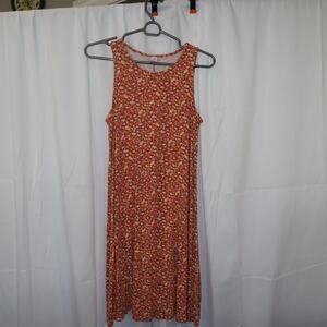 Old Navy  Sun Dress Sz Small Floral Stretch Orange Sleeveless